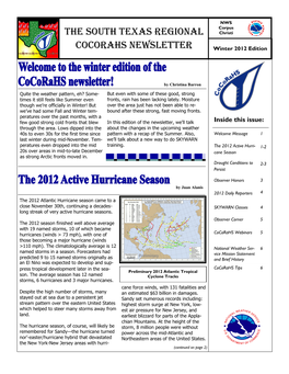 The South Texas Regional Cocorahs Newsletter