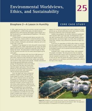 Environmental Worldviews, Ethics, and Sustainability 25