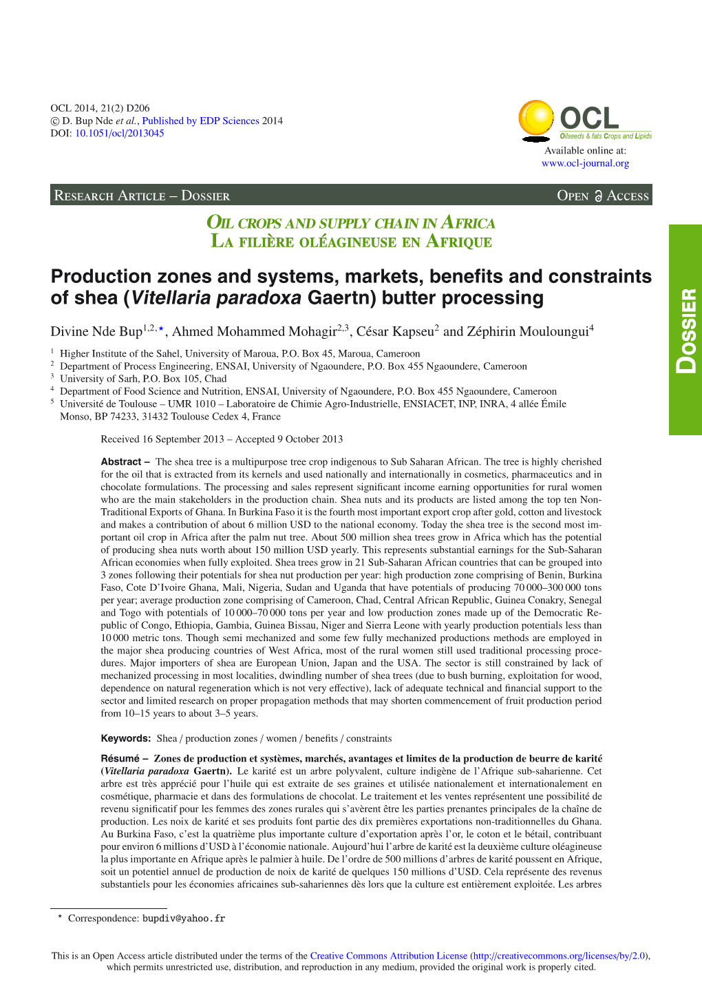 Production Zones and Systems, Markets, Benefits and Constraints Of