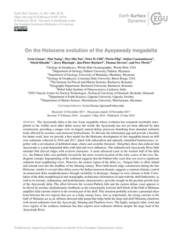 On the Holocene Evolution of the Ayeyawady Megadelta