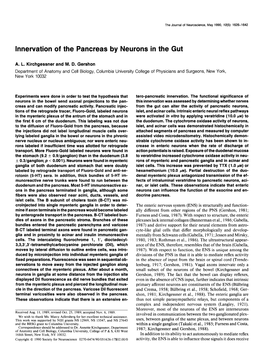 Innervation of the Pancreas by Neurons in the Gut