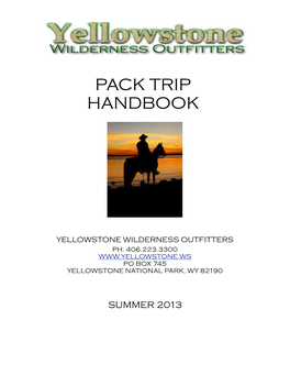 YWO Pack Trip Handbook