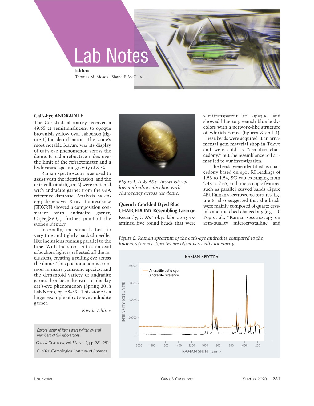 Lab Notes Editors Thomas M