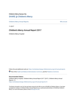 Children's Mercy Annual Report 2017