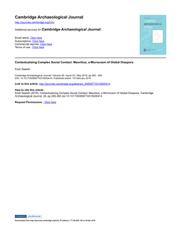 Cambridge Archaeological Journal
