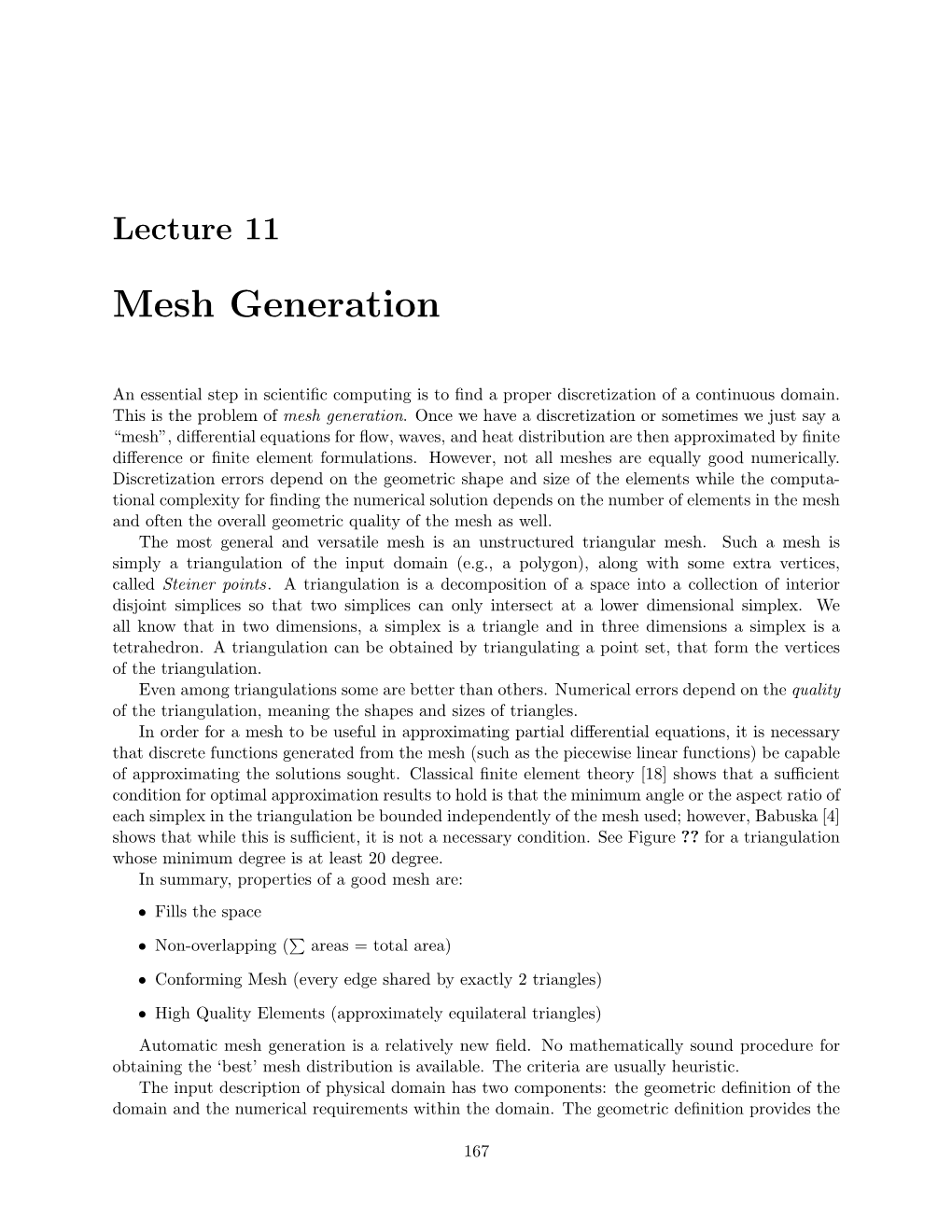 Mesh Generation