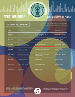 Festival Guide Times Subject to Change