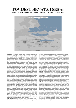 Povijest Hrvata I Srba: Pregled Sadrži I Povjesne Okvire Svjeta