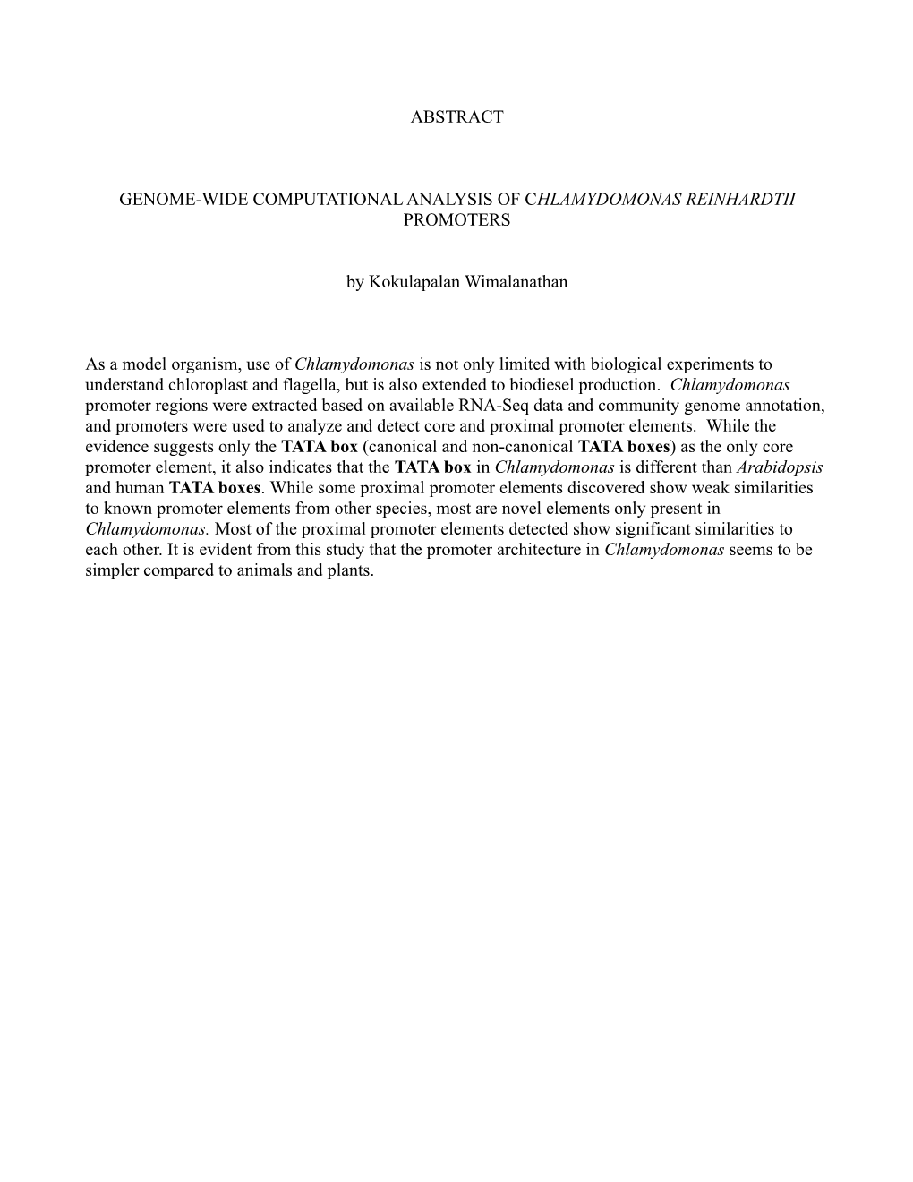 Abstract Genome-Wide Computational Analysis Of