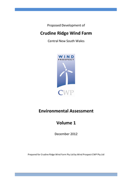 Crudine Ridge Wind Farm Environmental Assessment Volume 1