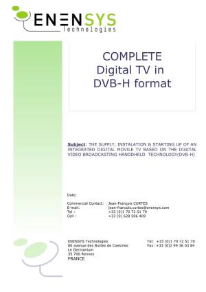 COMPLETE Digital TV in DVB-H Format