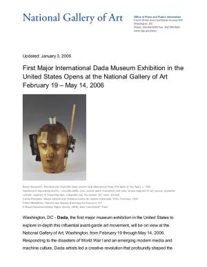 First Major International Dada Museum Exhibition in the United States Opens at the National Gallery of Art February 19 – May 14, 2006