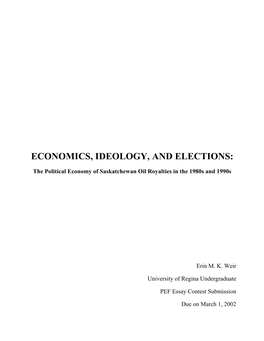 Economics, Ideology, and Elections