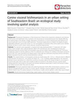 Canine Visceral Leishmaniasis in an Urban Setting of Southeastern Brazil