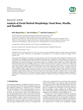 Analysis of Facial Skeletal Morphology: Nasal Bone, Maxilla, and Mandible