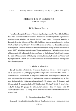 Monastic Life in Bangladesh -A Case Study