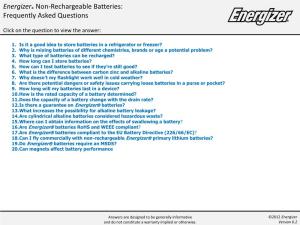 Energizer Non-Rechargeable Batteries: Frequently Asked Questions