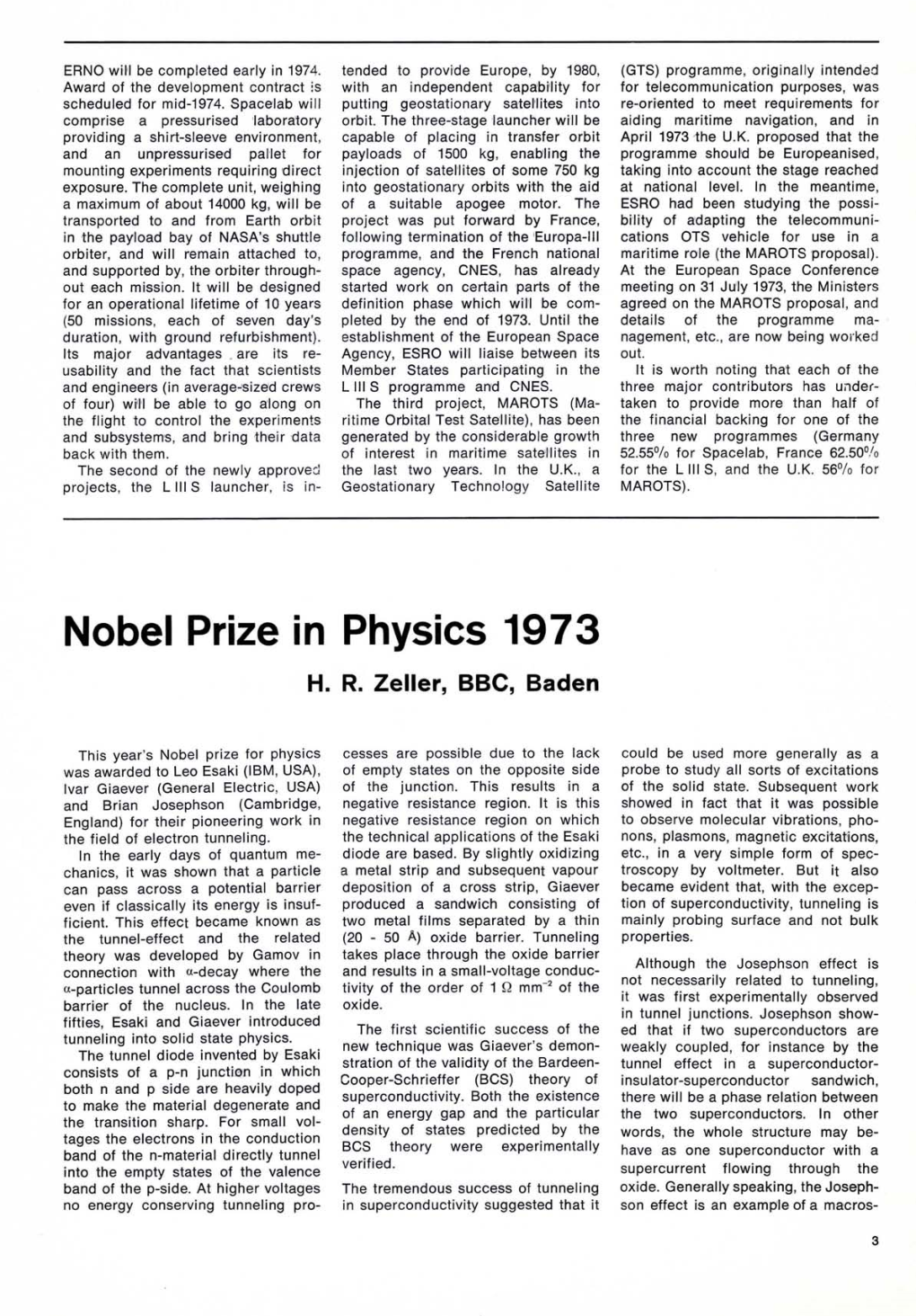 Nobel Prize in Physics 1973 H