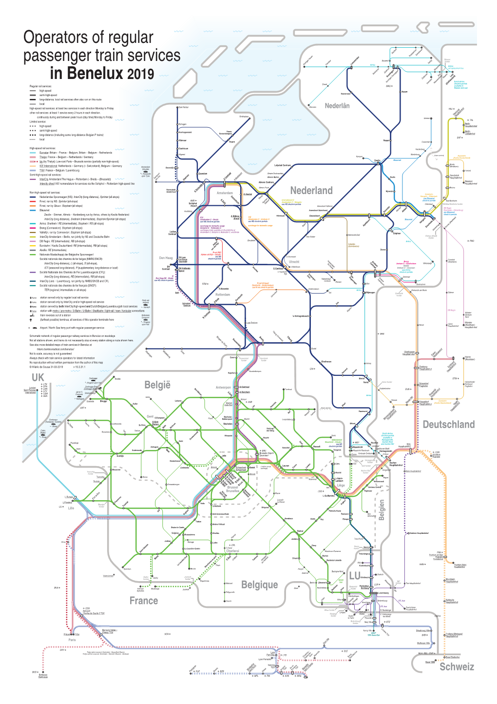 Operators of Regular Passenger Train Services in Benelux