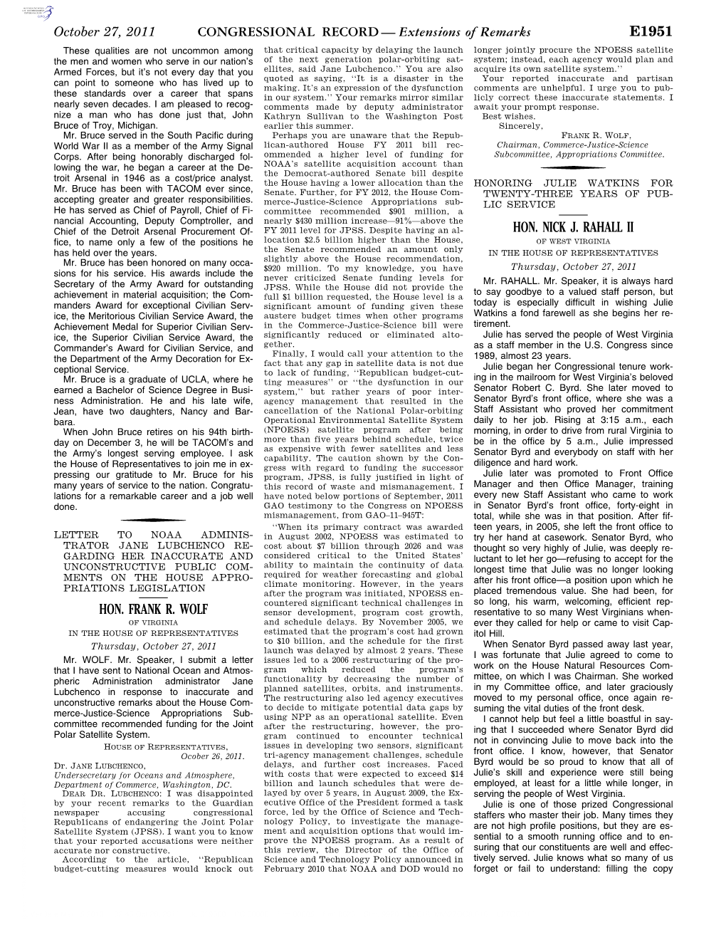 CONGRESSIONAL RECORD— Extensions of Remarks E1951 HON