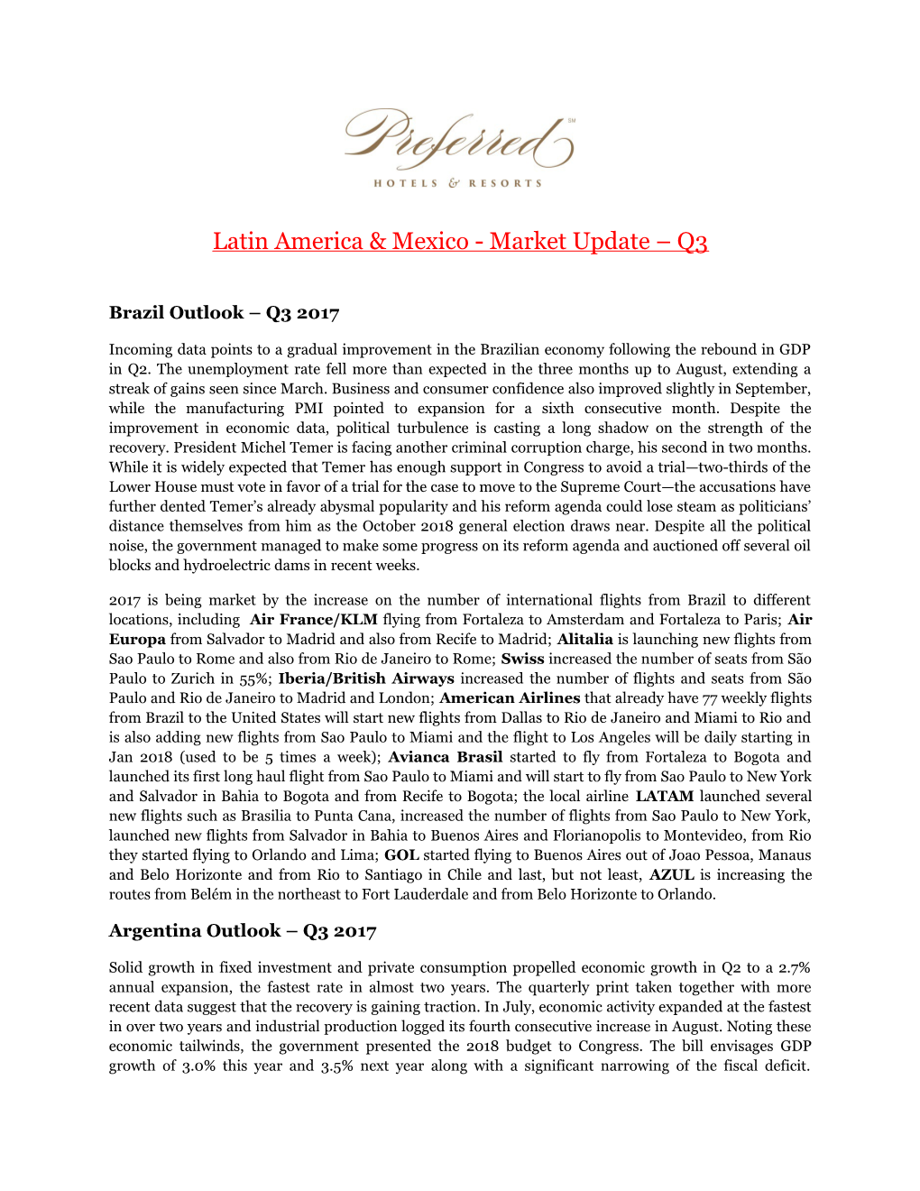 Latin America & Mexico - Market Update Q3