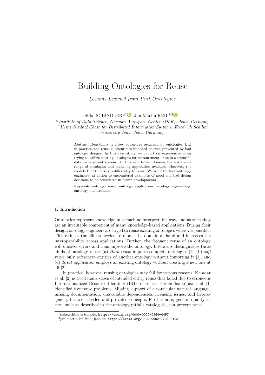 Building Ontologies for Reuse