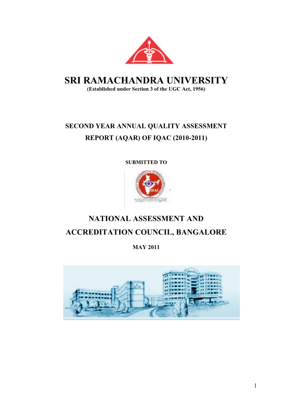 SRI RAMACHANDRA UNIVERSITY (Established Under Section 3 of the UGC Act, 1956)