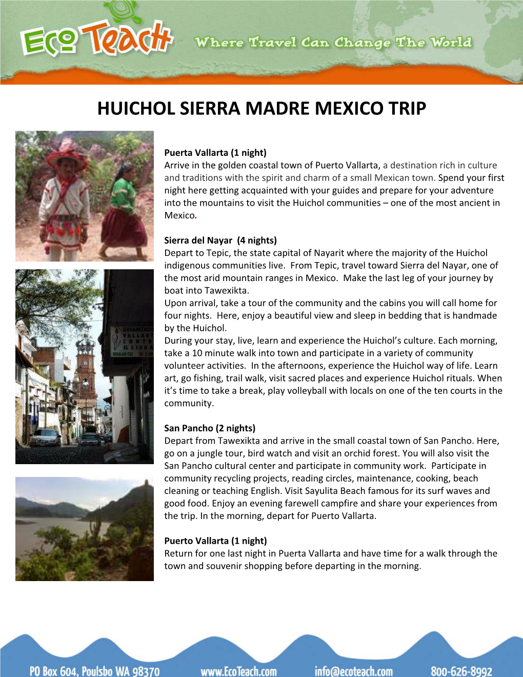 Huichol Sierra Madre Mexico Trip