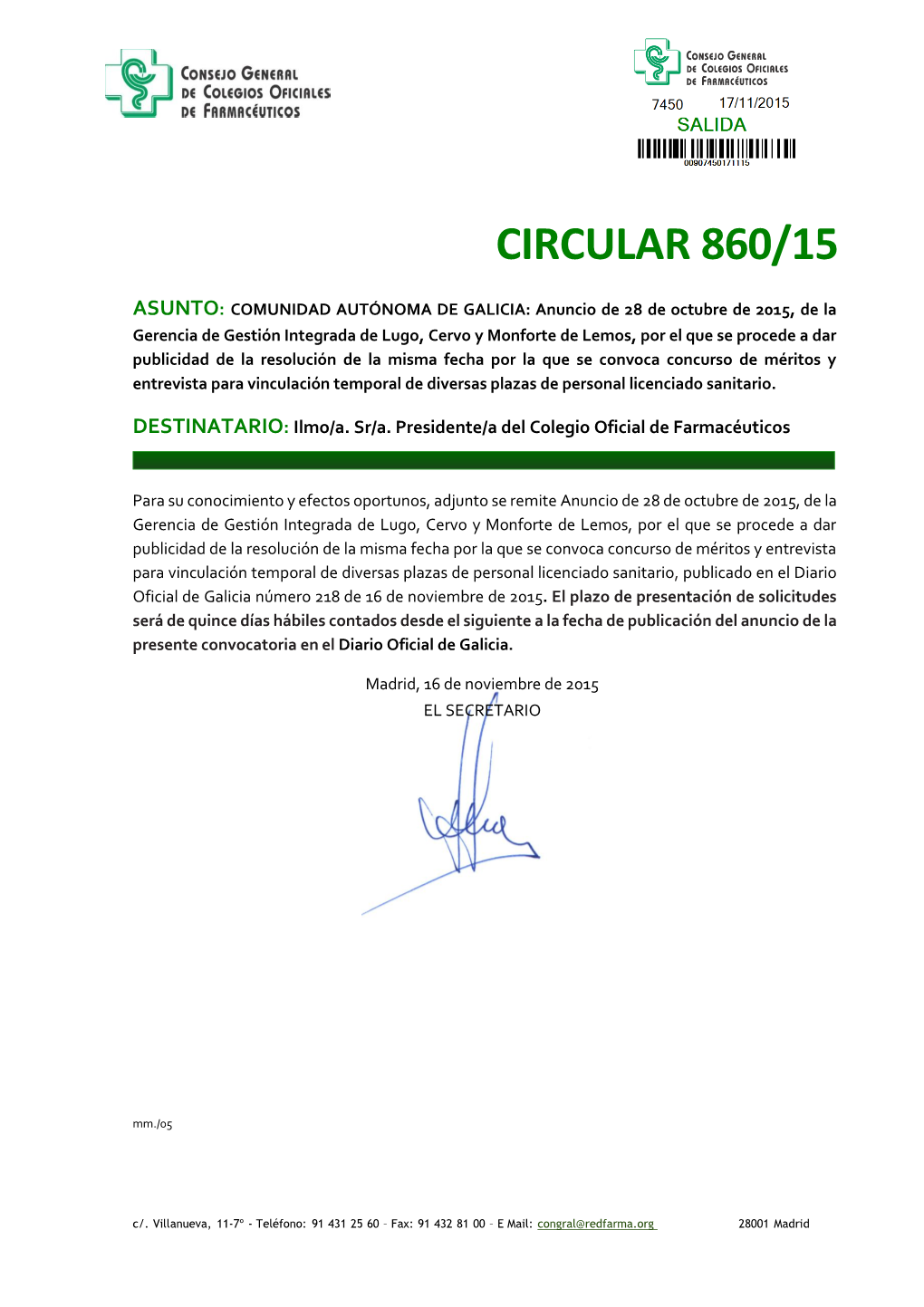 Circular 860/15