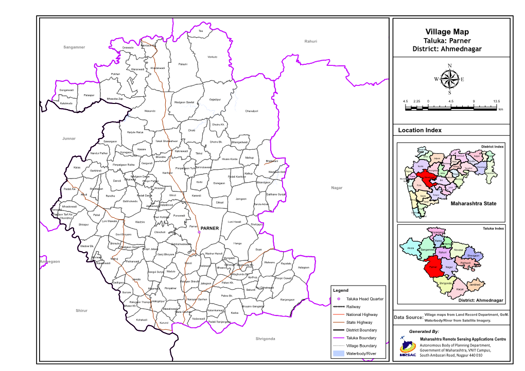 Village Map Rahuri Taluka: Parner Mandave Kh