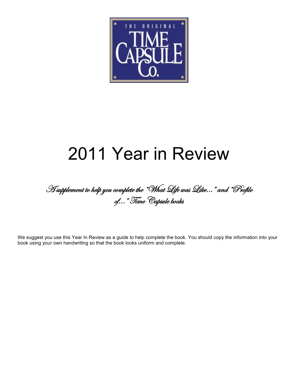 2011 Year in Review