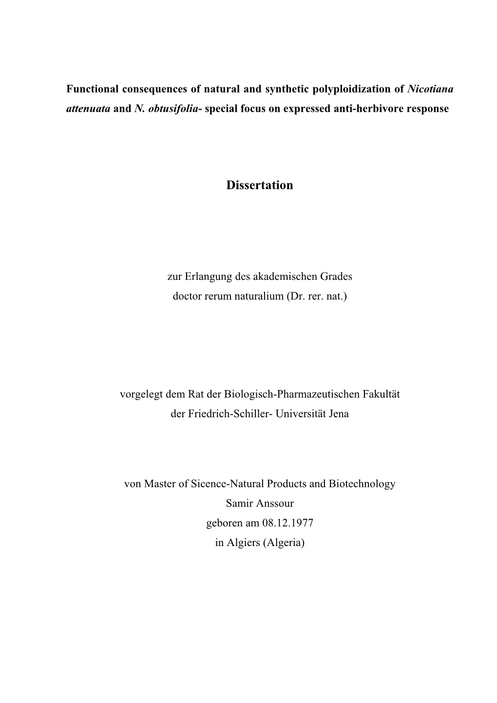 Dissertation