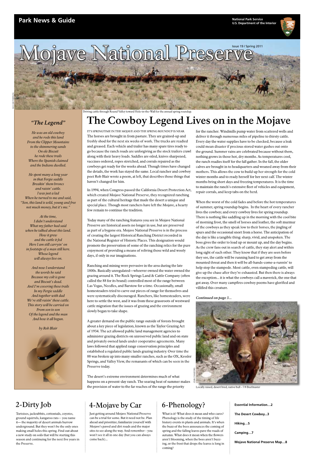 Mojave National Preserveissue 19 / Spring 2011 Dick Mcpherson Driving Cattle Through Round Valley Toward Hole-In-The-Wall for the Annual Spring Roundup