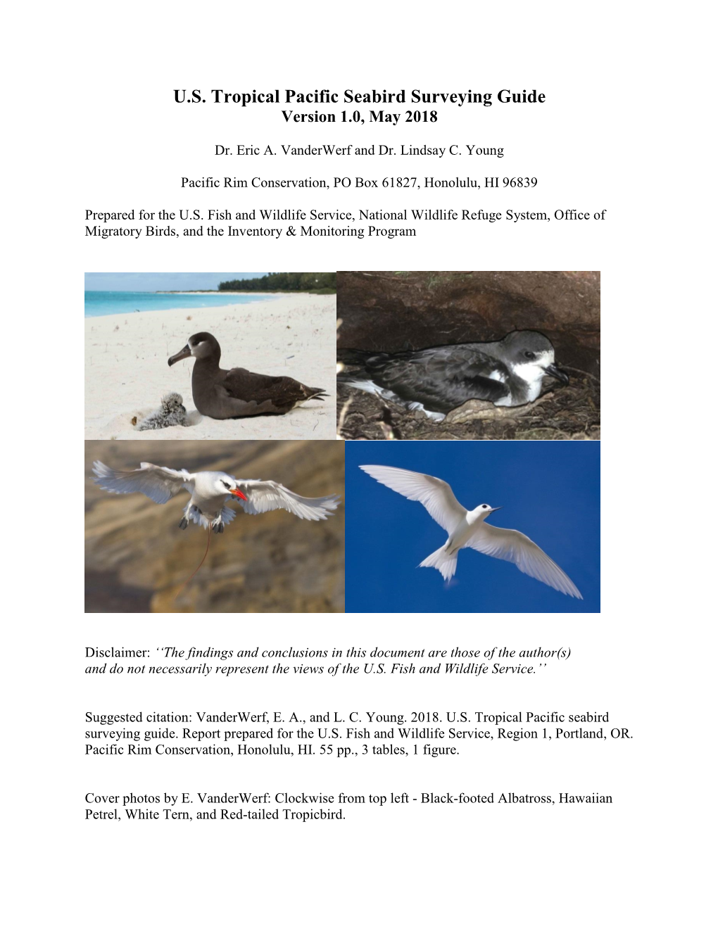 U.S. Tropical Pacific Seabird Surveying Guide Version 1.0, May 2018