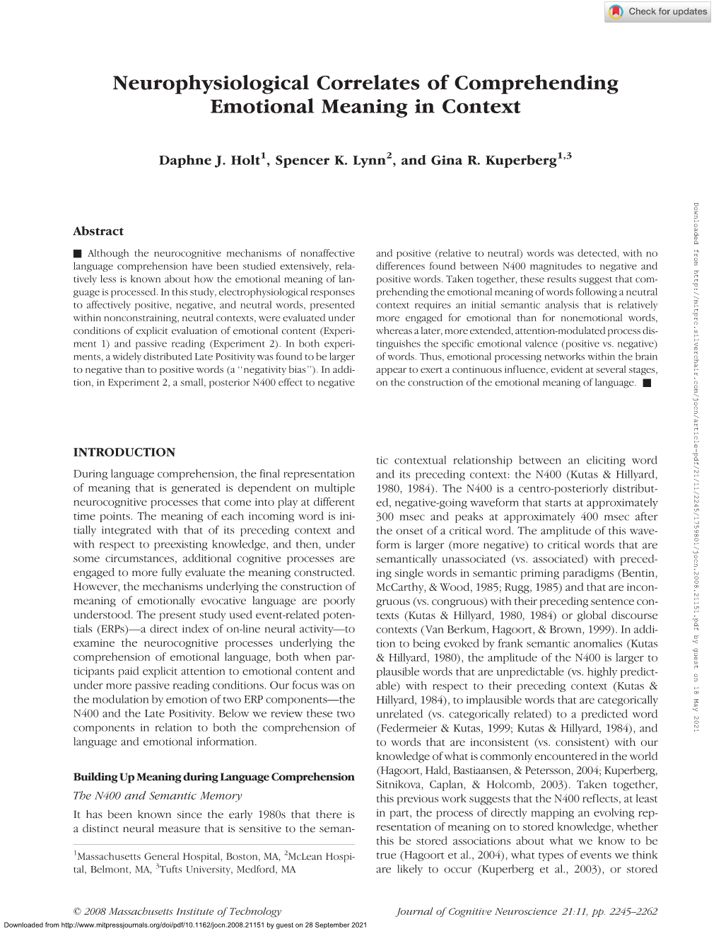 Neurophysiological Correlates of Comprehending Emotional Meaning in Context