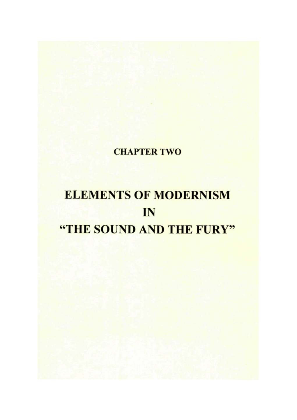 ELEMENTS of MODERNISM in 