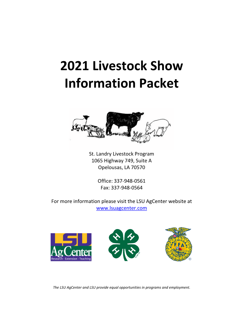 2021 Livestock Show Information Packet