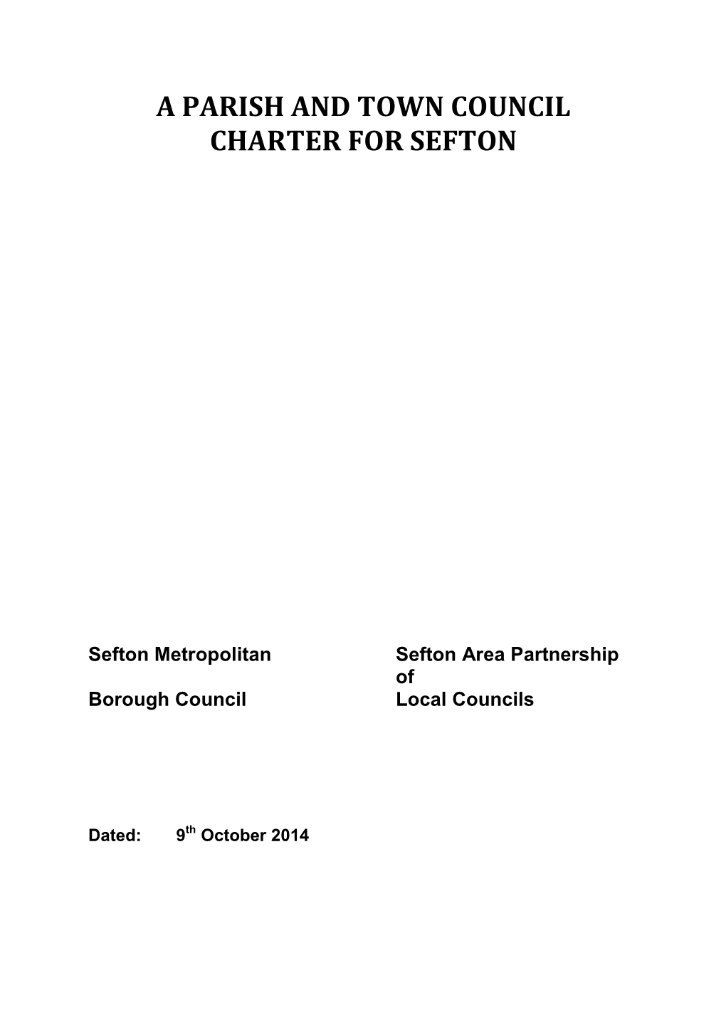 A Parish and Town Council Charter for Sefton