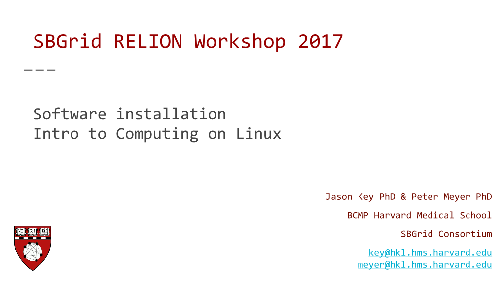 Sbgrid RELION Workshop 2017