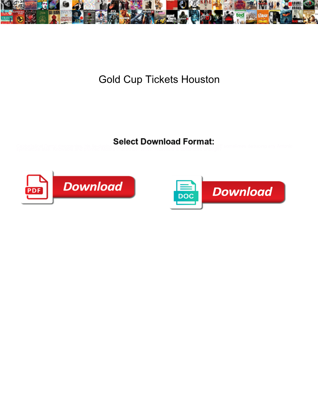 Gold Cup Tickets Houston