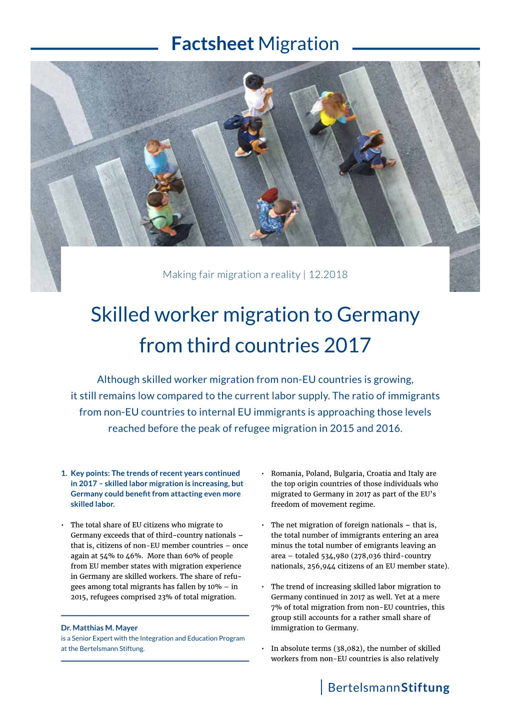 Skilled Worker Migration to Germany from Third Countries 2017