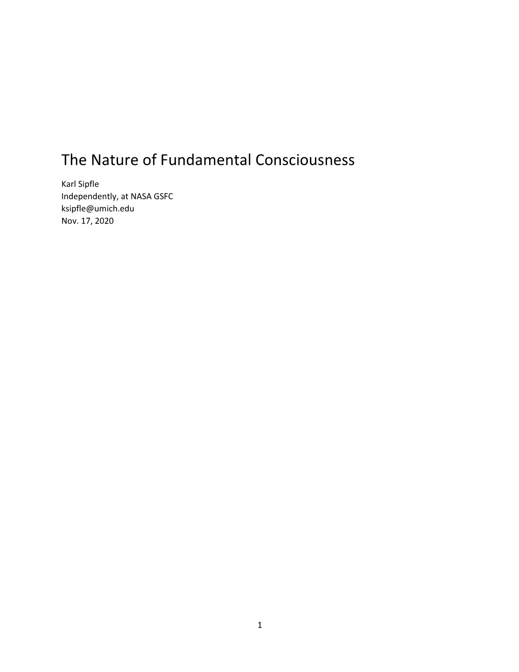 The Nature of Fundamental Consciousness