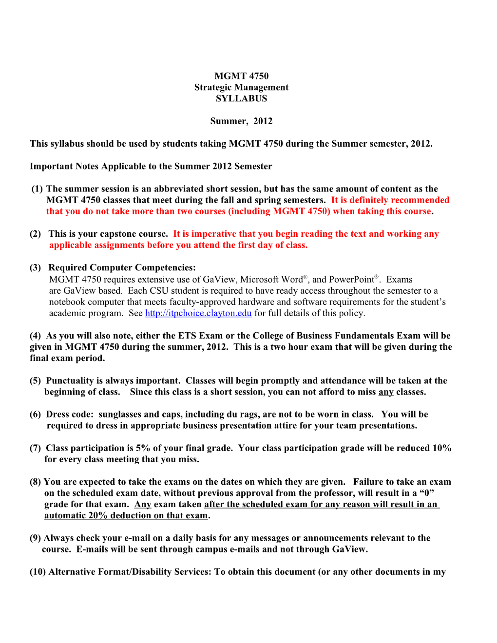 Grading System, Scale, and Policies