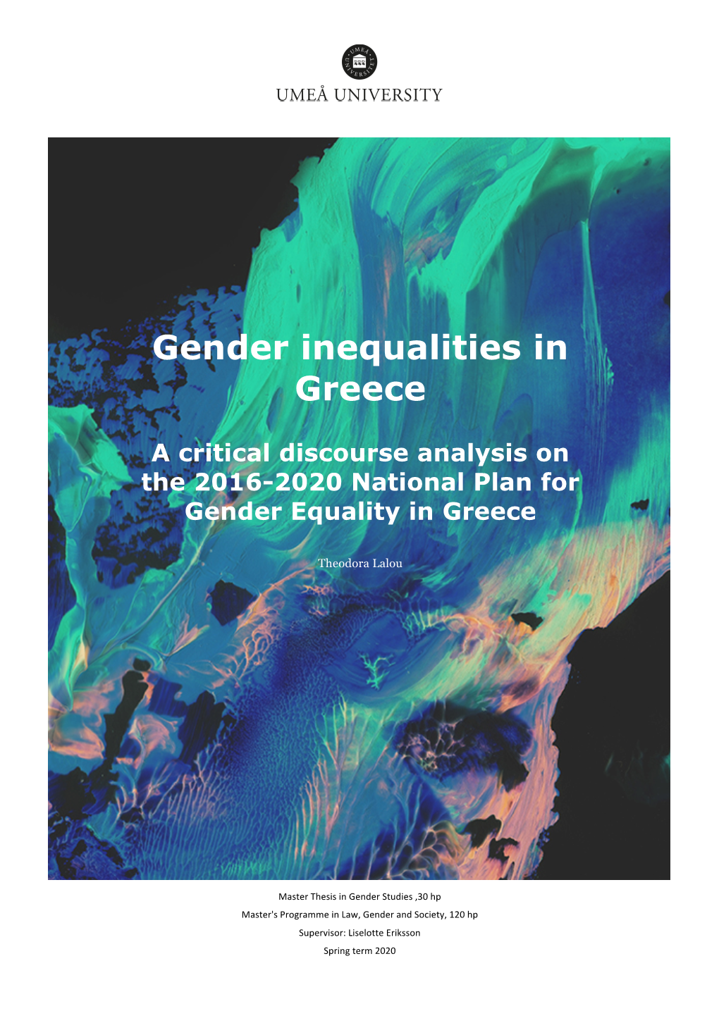A Critical Discourse Analysis on the 2016-2020 National Plan for Gender Equality in Greece
