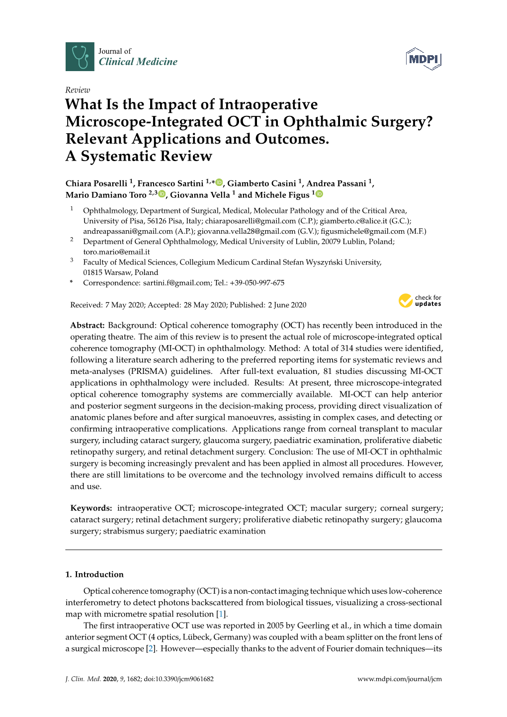 What Is the Impact of Intraoperative Microscope-Integrated OCT in Ophthalmic Surgery? Relevant Applications and Outcomes