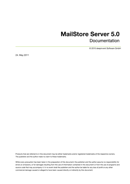 Mailstore Server 5.0 Documentation