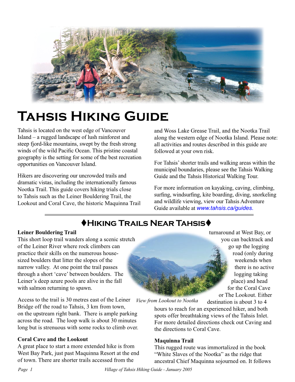 Tahsis Hiking Guide