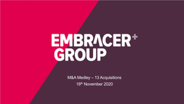 M&A Medley – 13 Acquisitions 18Th November 2020