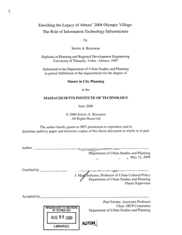 ROTCI4 LIBRARIES 2 Enriching the Legacy of Athens' 2004 Olympic Village: the Role of Information Technology Infrastructure