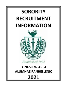 Sorority Recruitment Information